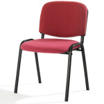 Axess industries chaise visiteur en tissu coloris rouge