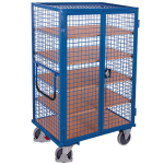 Axess industries chariot � 5 �tag�res grillag�s avec porte long. utile 1245 mm