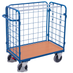 Axess industries chariot grillag� bas 3 parois pour colis dim. utile lxl 1000 x 700 mm