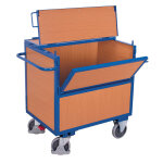 Axess industries chariot container bois avec couvercle