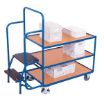 Axess industries chariot escabeau nbre de plateaux 3 nbre de marches 2
