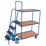 Axess industries chariot escabeau nbre de plateaux 3 nbre de marches 4