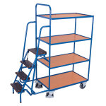 Axess industries chariot escabeau nbre de plateaux 4 nbre de marches 4