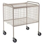 Axess industries chariot � linge avec couvercle structure thermolaqu� bleu