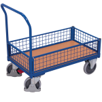 Axess industries chariot modulaire grillag� � 1 dossier et 3 demi ridelles charge 400 kg . . .
