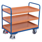 Axess industries chariot � plateaux avec rebords en bois amovibles nbre de plateaux 3 . . .