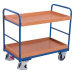 Axess industries chariot � plateaux avec rebords en bois amovibles nbre de plateaux 2 . . .