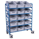 Axess industries chariot porte - bacs inclinable et r�glable 5 niveaux type de support profil�. . .