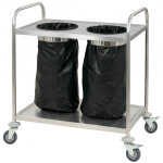 Axess industries chariot porte poubelle en inox