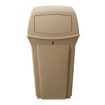 Axess industries collecteur de d�chets � clapet d'acc�s volume 132, 5 l coloris beige
