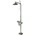 Axess industries combiné douche et laveur d'yeux en inox commande manuelle Axess industries combiné douche et laveur d'yeux en inox commande manuelle