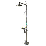 Axess industries combiné douche et laveur d'yeux en inox commande manuelle et au pied Axess industries combiné douche et laveur d'yeux en inox commande manuelle et au pied