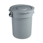 Axess industries conteneur poubelle rond avec couvercle volume 80 l couvercle plat