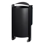 Axess industries corbeille d'extrieur sur pied avec cendrier coloris gris manganse