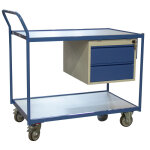 Axess industries desserte mobile plateau bois � 1 ou 2 tiroirs mod�le 1 bloc 2 tiroirs