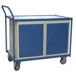 Axess industries desserte mobile plateau bois � 1 ou 2 tiroirs mod�le 2 blocs porte