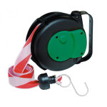 Axess industries enrouleur de ruban de signalisation long. ruban 8 m coloris rouge / blanc