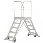Axess industries escabeau mobile double accs nbre de marches 2 x 7 haut. travail 3, 7 m