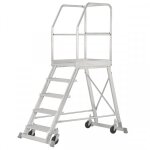 Axess industries escabeau roulant aluminium nbre de marches 5 haut. travail 3, 21 m