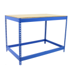 Axess industries etabli d'atelier 1 � 3 niveaux coloris bleu long. 1200 mm larg. 600 mm. . .