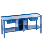 Axess industries etabli d'atelier grand plateau acier nbre de tiroirs 2 bloc porte 1