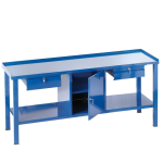 Axess industries etabli d'atelier grand plateau acier nbre de tiroirs 2 bloc porte 1