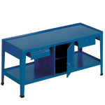 Axess industries etabli d'atelier grand plateau bois ou bois t�l� avec rangements charge 800. . .