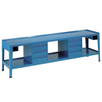 Axess industries tabli d'atelier grand plateau  caissons dim. plateau lxp 2500 x 700 mm