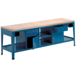 Axess industries etabli d'atelier grand plateau avec rangements dim. plateau lxp 2500 x 700. . .