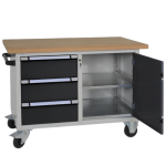 Axess industries etabli compact mobile avec blocs 3 tiroirs et porte