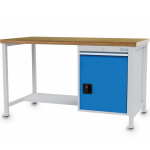 Axess industries etabli lourd � plateau bois et caisson 1 porte avec tiroir haut. plateau. . .