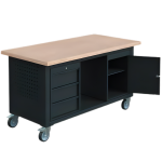 Axess industries etabli mobile sit avec bloc 1 porte et 3 tiroirs dim. plateau lxp 1200 x. . .