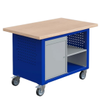 Axess industries etabli mobile sit avec bloc 1 porte et tagres dim. plateau lxp 1200 x 750 mm