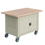 Axess industries etabli mobile sit avec bloc 2 portes dim. plateau lxp 1500 x 750 mm
