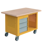 Axess industries etabli mobile sit avec bloc 3 tiroirs dim. plateau lxp 1200 x 750 mm