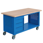 Axess industries etabli mobile sit avec bloc 3 tiroirs dim. plateau lxp 1500 x 750 mm