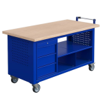 Axess industries etabli mobile sit avec bloc 3 tiroirs et �tag�res dim. plateau lxp 1500 x. . .