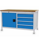 Axess industries etabli soud  plateau bois avec coffre et tiroirs haut. plateau 859 mm