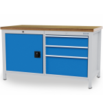 Axess industries etabli  structure soude plateau bois et caisson porte et 3 tiroirs haut. . . .