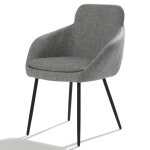 Axess industries fauteuil accueil en tissu coloris gris