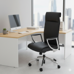 Axess industries fauteuil de bureau de direction en cuir noir