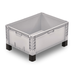 Axess industries caisse plastique lgre pleine 800 x 600 pieds semelles roues. . .