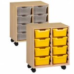 Axess industries meuble de classe avec bacs de rangements nbre de bacs 8 coloris bac jaune