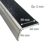 Axess industries nez de marche  angle droit en aluminium pour l'intrieur dim. lxlxh 3000 x. . .