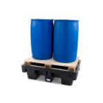 Axess industries palette de rtention 230l sans caillebotis - 2 fts coloris noir