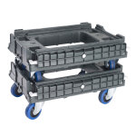 Axess industries plateau roulant porte - bacs 600 x 400 roues caoutchouc option sans timon
