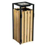 Axess industries poubelle pour espaces vert avec cendrier coloris gris