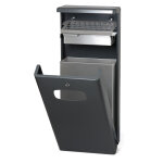 Axess industries poubelle d'extrieur avec cendrier volume 32 l coloris noir