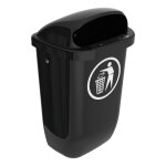 Axess industries poubelle d'extrieur en plastique coloris noir