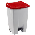 Axess industries poubelle � p�dale mobile capacit� 60 l couvercle rouge